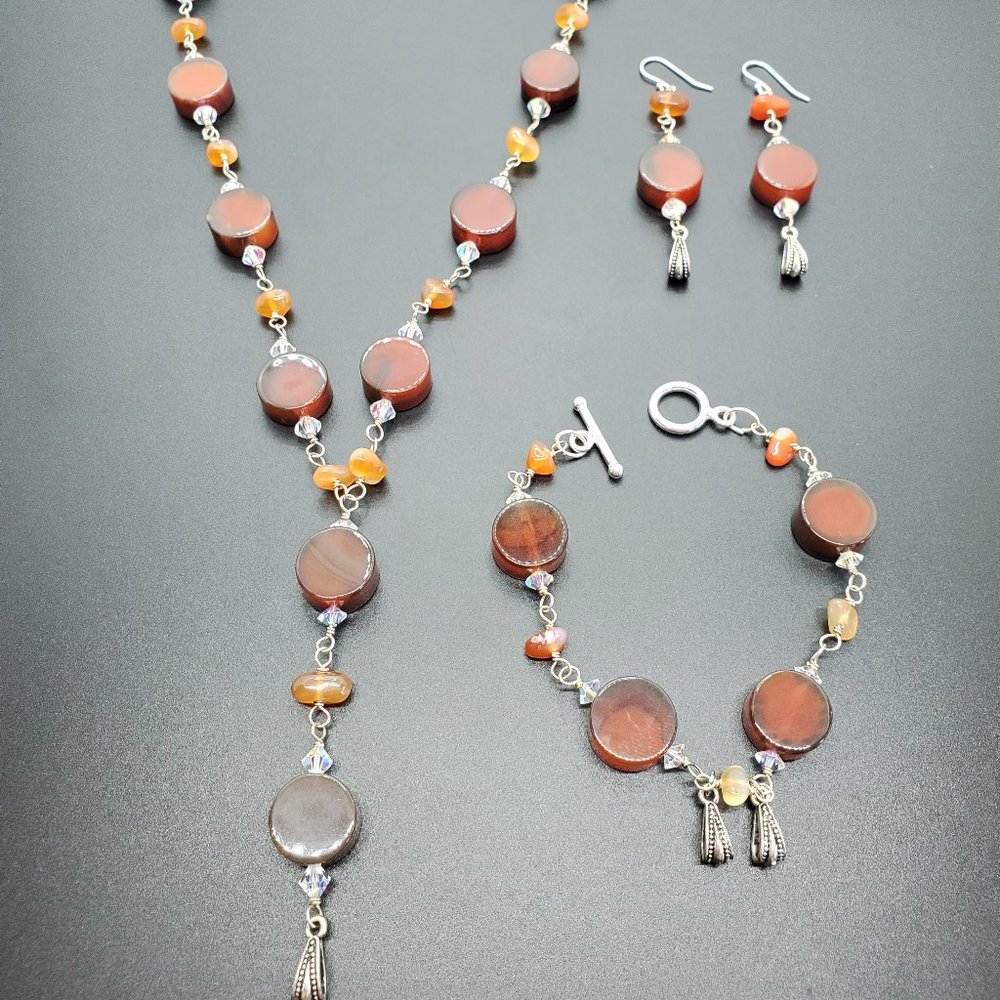 One-of-a-kind, beautiful Agates and silver set.